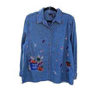 Vintage Halloween Denim Shirt